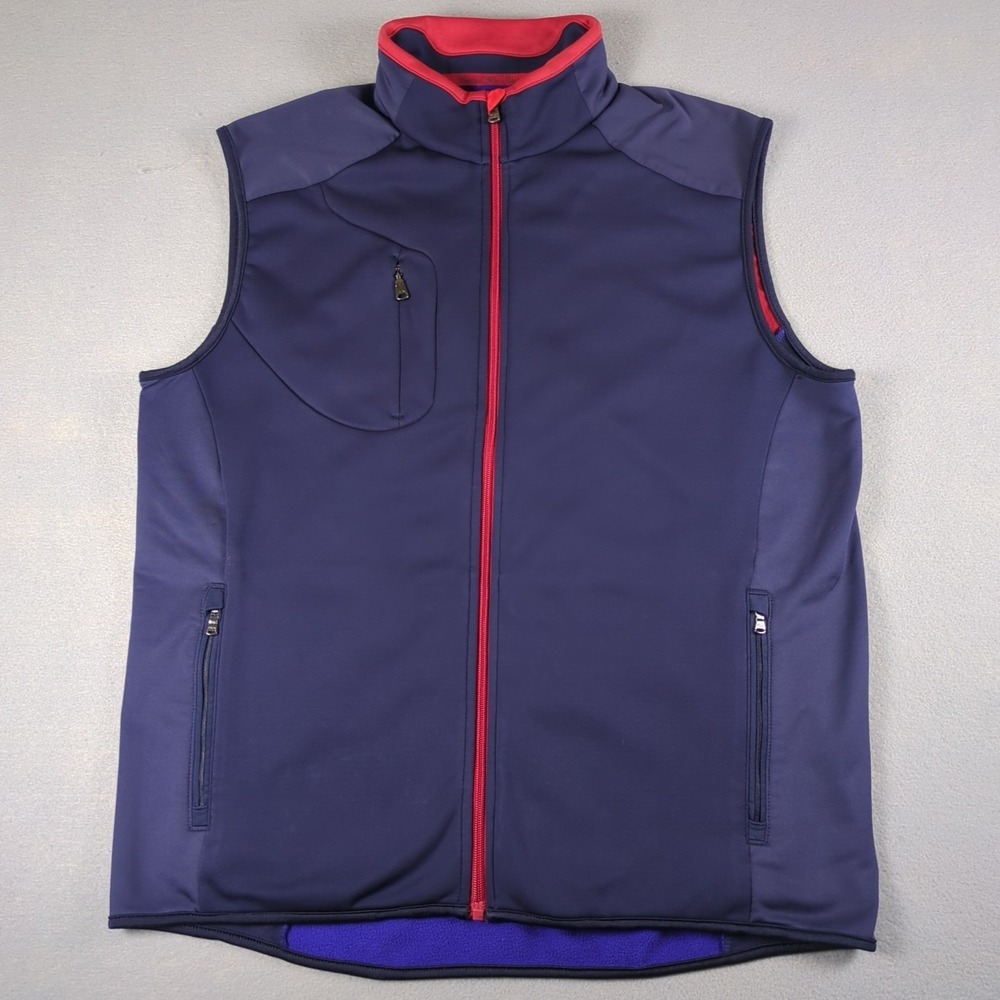 RLX Ralph Lauren Vest Mens Large Blue Red 2014 Ryder Cup Embroidered Full Zip